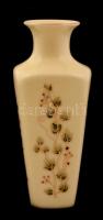 Zsolnay virág mintás kis váza, kézzel festett, hibátlan, jelzett, m:14 cm