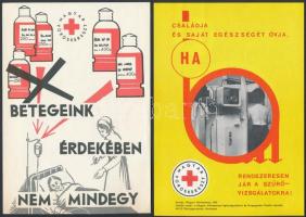 cca 1960-1980 5 db vöröskeresztes kisplakát, különböző méretben