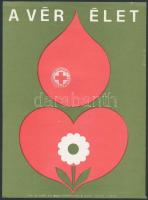 cca 1960-1980 5 db vöröskeresztes kisplakát, különböző méretben