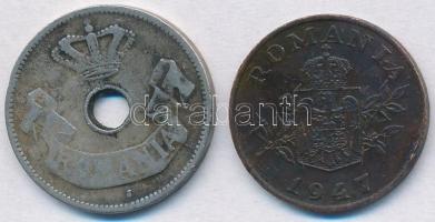 Románia 1906. 10b Cu-Ni + 1947. 2L Br T:2,2- 
Romania 1906. 10 Bani Cu-Ni + 1947. 2 Lei Br C::XF,VF...