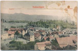 Szászrégen, Reghin; Látkép, vigadócsarnok, szálloda, kiadja W. Schebesch, leporelló képeslap / general view, redoute, hotel leporellocard (fl)