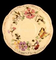 Zsolnay pillangó mintás mokkás készlet, kézzel festett, hibátlan, jelzett / Zsolnay coffee set in fl...