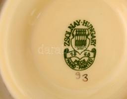 Zsolnay pillangó mintás mokkás készlet, kézzel festett, hibátlan, jelzett / Zsolnay coffee set in fl...