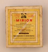 Mirion ampulla, régi gyógyszeres doboz tartalommal, ingyenes orvosi minta