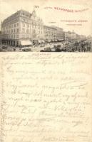 Budapest VII. Petánivts József Hotel Metropole szállodája és kávéháza, villamos, kiadja Czettel és Deutch
