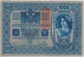 1919. (1902) 1000K függőleges "DEUTSCHÖSTERREICH" felülbélyegzésel, mindkét oldal német T:II-,III