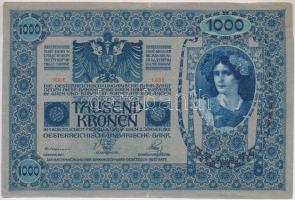 1919. (1902) 1000K függőleges "DEUTSCHÖSTERREICH" felülbélyegzésel, mindkét oldal német T:...