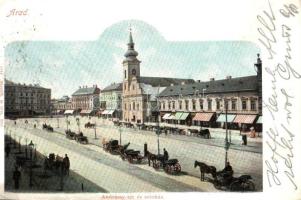 Arad, Andrássy tér, színház / square, theatre