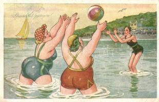Strandélet gyönyöre / Bathing ladies, humour (EB)