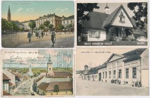 21 db RÉGI magyar és történelmi magyar városképes lap, vegyes minőségben/ 21 pre-1945 Hungarian and Historical Hungarian town-view postcards, mixed quality