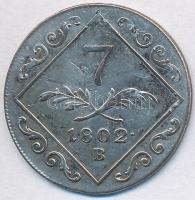 1802B 7Kr Ag "I. Ferenc" Körmöcbánya (4.30g) T:2-,3
Hungary 1802B 7 Kreuzer Ag "Fran...