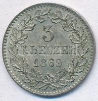Német Államok / Baden 1854. 3kr Ag T:1- German States / Baden 1854. 3 Kreuzer Ag C:AU Krause KM#246