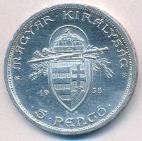 1938. 5P Ag "Szent István" T:2 ph. Adamo P8.1