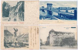 Budapest - 12 db RÉGI képeslap, két modern lappal, vegyes minőségben / - 12 pre-1945 postcards, with two modern, mixed quality