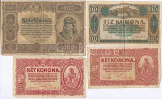 1920-1923. 10db-os vegyes magyar korona bankjegy tétel T:III,III-