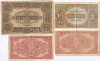1920-1923. 10db-os vegyes magyar korona bankjegy tétel T:III,III-