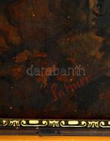 Pahner jelzéssel: Templom a patak partnál. Olaj, karton, keretben, 55×75 cm