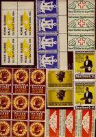 113 régi svájci levélzáró ívdarabokban