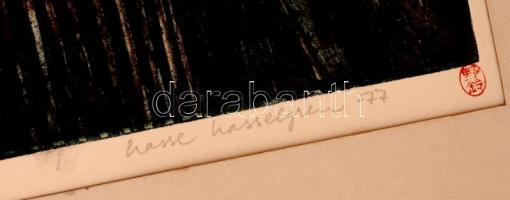 Hasse Hasselgren (1933-2002): Madarak az ágon. Színezett rézkarc, papír, jelzett, 33×50 cm