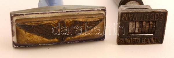 2 db MÁV-bélyegző (logó, ill. Istvántelki főműhely)