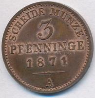 Német Államok / Poroszország 1871A 3pf Cu T:1- German States / Prussia 1871A 3 Pfennig C:AU Krause KM#482