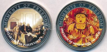 Libéria 2001. 10$ "Szabadság pillanatai - Az elme szabadsága - Buddha i. e. 560-479" multicolor + 10$ "Szabadság pillanatai - Függetlenségi Nyilatkozat 1776" multicolor T:1(PP),PP ujjlenyomat Liberia 2001. 10 Dollars "Moments of Freedom - Freedom of Mind - Budha 560-479 BC " multicolor + 10 Dollars "Moments of Freedom - Declaration of Independence 1776" multicolor C:UNC(PP),PP fingerprint