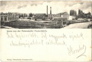 Péterfalva, Petersdorf, Petresti; Papírgyár, fogyasztási szövetkezet kiadása / paper factory (EK)