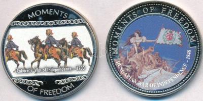 Libéria 2001. 10$ "Szabadság pillanatai - Magyar szabadságharc 1848" multicolor + 2004. 10$ "Szabadság pillanatai - Rákóczi szabadságharc 1703" multicolor T:PP ujjlenyomat, fo. Liberia 2001. 10 Dollars "Moments of Freedom - Hungarian War of Independence 1848" multicolor + 2004. 10 Dollars "Moments of Freedom - Rakoczi's War of Independence 1703" multicolor C:PP fingerprint, spotted