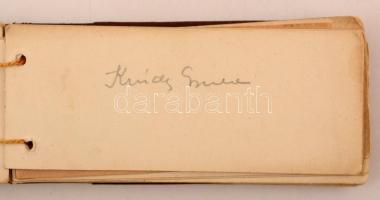 VÉDETT!  cca 1930 A tabáni Avar vendéglő emlékkönyve aláírásokkal. A legendás tabáni kiskocsma, mely...