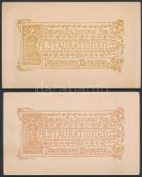 cca 1900 A trondheimi Nidaros katedrális felújítása javára kiadott jótékonysági kártyák, 2 db / Tron...