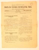 1919 Magyar Népköztársaság, posta és távirda rendeletek tára, 24. sz. (márc. 20.), érdekes aktuális hírekkel, 4 p.