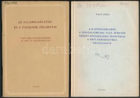 1953-1954 Négy Nagy Imre beszéd, egy-két ceruzás bejegyzéssel, intézményi bélyegzőkkel, de alapvetőe...