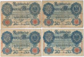 Német Birodalom 1914. 20M (5x) T:III German Empire 1914. 20 Mark (5x) C:F