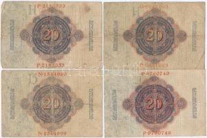 Német Birodalom 1914. 20M (5x) T:III
German Empire 1914. 20 Mark (5x) C:F
