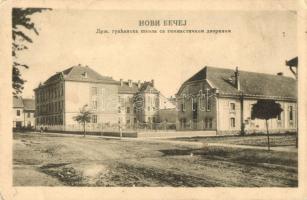 Törökbecse, Újbecse, Novi Becej; Gimnázium és tornaterem / grammar school and gym hall (EK)