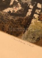 Rudolf Veit  (1892-1979): Dresden, Frauenkirche. Színezett rézkarc, papír, jelzett, üvegezett keretb...