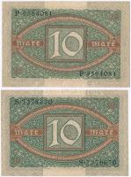 Németország / Weimari Köztársaság 1920. 10M (6x) közte 2db sorszámkövető és 2db közeli sorszám T:I-
...