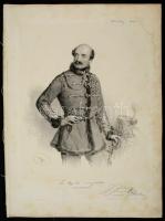 1849 Jellasics, (Jellacic Josip) (1801 - 1859) horvát bán nagyméretű kőnyomatos portréja. Josef Krie...