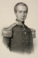 1854 Erzherzog Ferdinand Maximilian Joseph Maria von Österreich (1832-1867) osztrák herceg, Mexikó császára nagyméretű kőnyomatos portréja. Josef Kriehuber jelzett kőrajza. / 1854 Ferdinand Max prince of Austria, Emperor of Mexico. Large lithographic image. Josef Kriehuber signed.  Page size: 37x48 cm