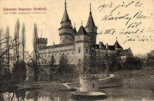 Bajmóc-fürdő, Bojmice; Gróf Pálffy várkastély a halastóval, W. L. Bp. 4537. Gubits B. kiadása / castle with pond