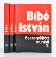 Bibó István összegyűjtött munkái I-III. Szerk.: Kemény István, Sárközi Mátyás. Bern, 1981-83, Európai Protestáns Magyar Szabadegyetem. Kiadói papír kötés, és kiadói egészvászon kötés, kiadói papírboríóban. A IV. kötet hiányzik, szamizdat kiadás. Szép állapotban.