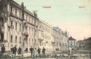 Temesvár, Timisoara; Liget út útépítés közben / street with construction