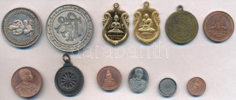 12db-os vegyes ázsiai szerencsepénz, amulett és medál tétel T:vegyes 12 pcs of various asian lucky coin, amulet and medal C:mixed