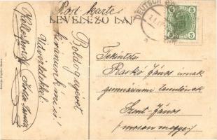 Lajtapordány, Lajta-Pordány, Leithaprodersdorf; utcakép templommal, kiadja Figdor Samu / street view...