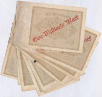 Németország / Weimari Köztársaság 1922. 1000M "Eine Milliard Mark" felülnyomással (10x) T:...