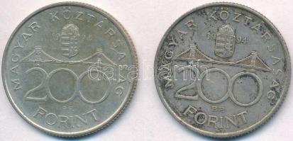 1994. 200Ft Ag "Deák" (2x) T:2 kis patina