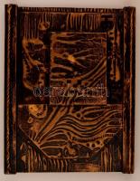 Olvashatatlan jelzéssel: Guldromans. Festett gipsz, fatábla, 42×58 cm