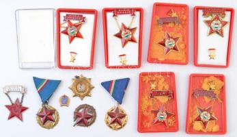 ~1970-1980 16db-os vegyes, főként kitüntés tétel, nagyrésze tokban, igazolvánnyal, közte  1951. "A Közbiztonsági Érem" arany fokozata a határőrség tagjai részére, aranyozott Br kitüntetés, 1980. "1917-1980 Kiváló Pártmunkáért" lemezplakett (50mmx83mm), DN "Véradásért" kitűző T:vegyes