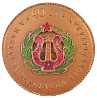 1970. "40 év A Magyar Zenekultúra Szolgálatában" aranyozott, zománcozott fém jelvény (30mm) T:2