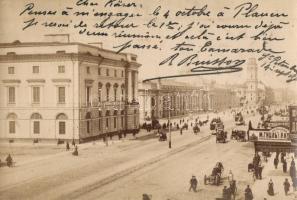 1903 Saint Petersburg, street view with omnibuses and shops, photo
